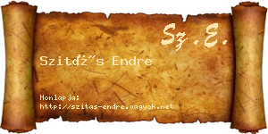 Szitás Endre névjegykártya